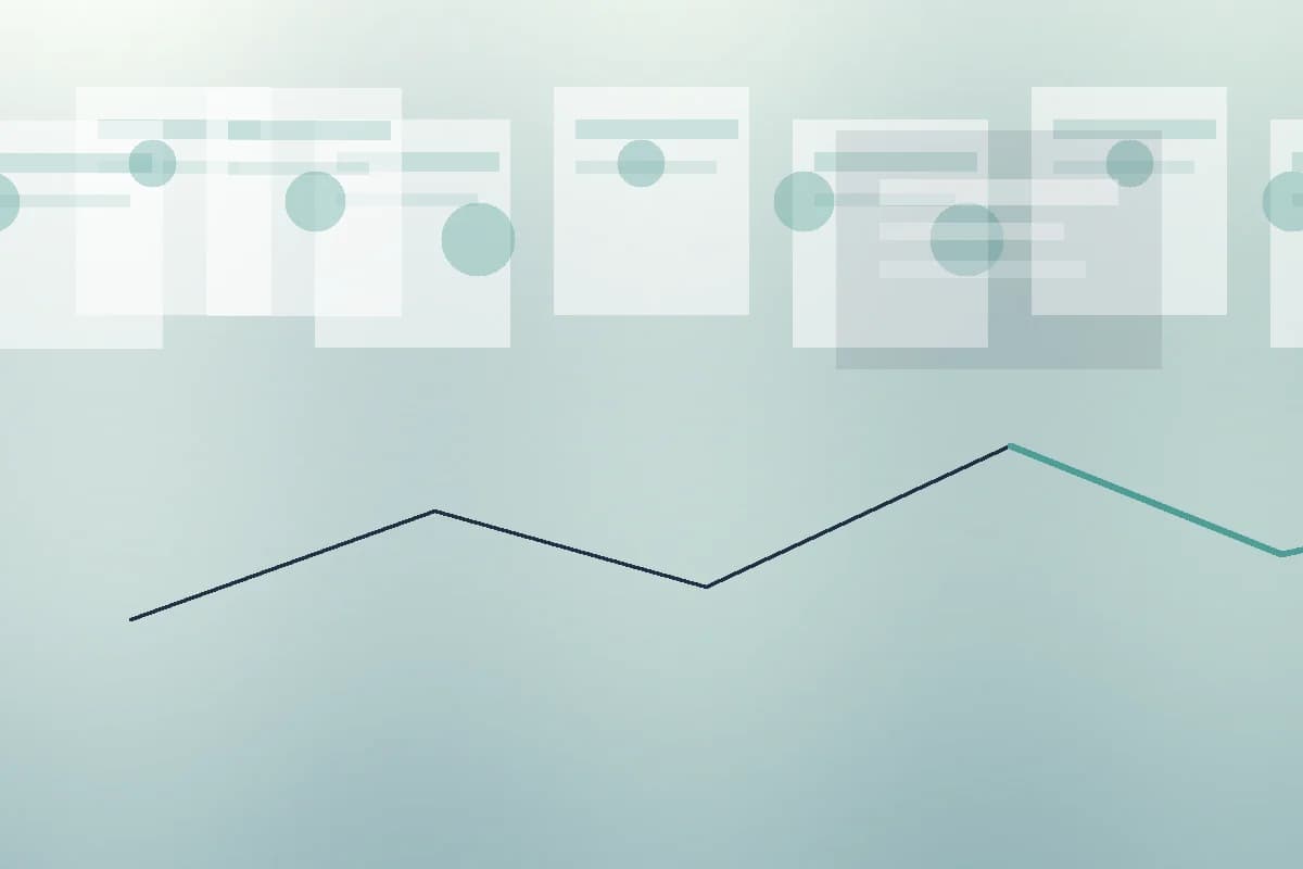 Market notes with line chart and article cards